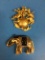 2 Count Lot of Vintage Pins Brooches - Elephant & Animals Around the World (Signed)