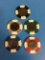 5 Count Set Lot of 2005 World Series of Poker Metal Inlay Poker Chips