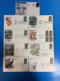 7 Count Lot Vintage First Day Issue Stamps - All Smokey Bear Forrest Fires Themed