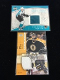 2 Card Lot Hockey Game Used Jersey Hockey Cards