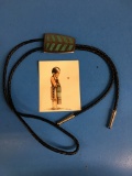 Southwest Native American Turquoise Chip Inlay Bolo Tie