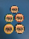 5 Count Set Lot of World Series of Poker Poker Chips