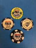 4 Count Lot of Various World Series of Poker Poker Chips