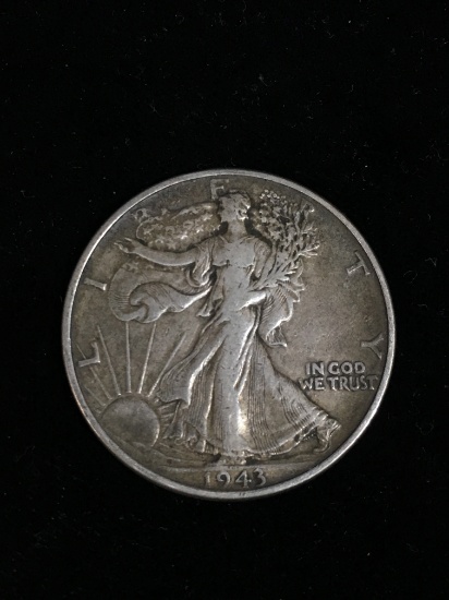 1943 United States Walking Liberty Half Dollar - 90% Silver Coin