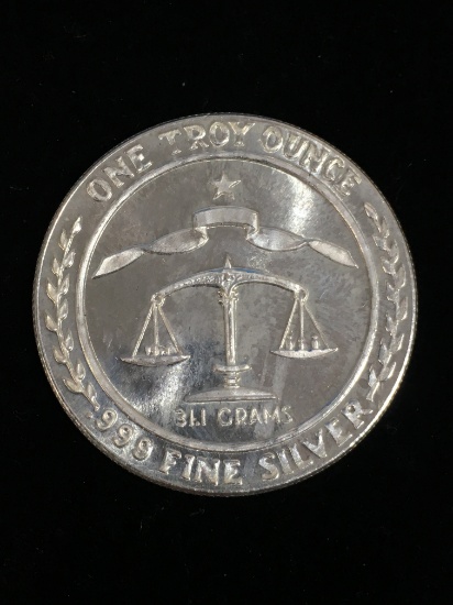 1 Troy Ounce .999 Fine Silver Parliament Shield & Scales of Justice Round Bullion Coin