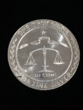 1 Troy Ounce .999 Fine Silver Parliament Shield & Scales of Justice Round Bullion Coin