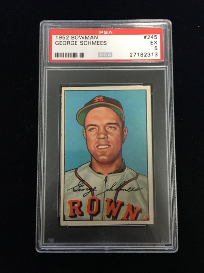 PSA Graded 1952 Bowman George Schmees Browns Baseball Card