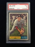 PSA Graded 1961 Topps Bob Miller Cardinals Baseball Card