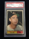 PSA Graded 1961 Topps Johnny Temple Indians Baseball Card