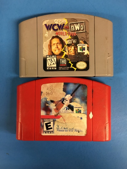2 Game Lot N64 Nintendo 64 - WCW vs. NWO World Tour & Baseball