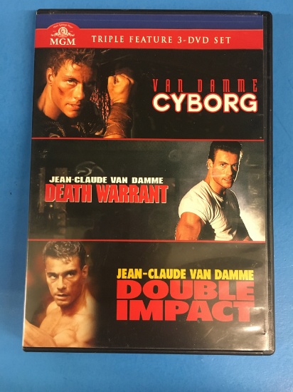 Triple Feature JEAN-CLAUDE VAN DAMME Cyborg, Death Warrant & Double Impact DVD