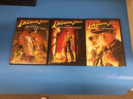 3 Movie Lot: Indiana Jones: Raiders of the Lost Ark, Temple of Doom & The Last Crusade DVD