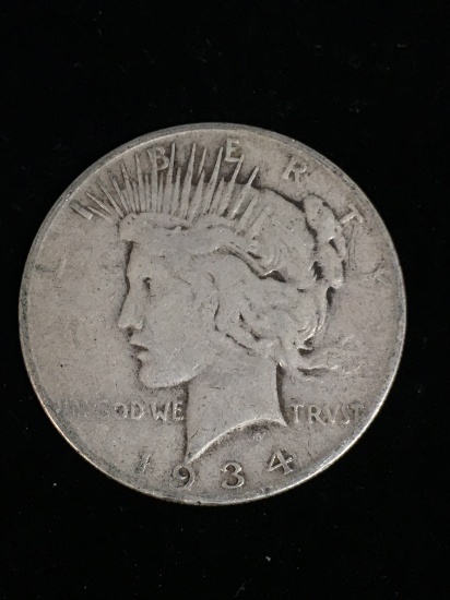 1934-S United States Peace Silver Dollar - 90% Silver Coin
