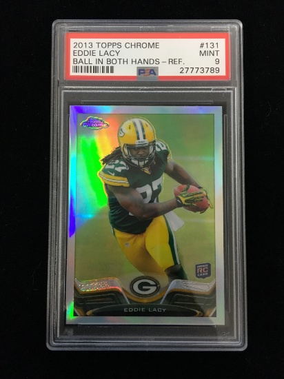 PSA Graded 2013 Topps Chrome Refractor Eddie Lacy Rookie Football Card - Mint 9