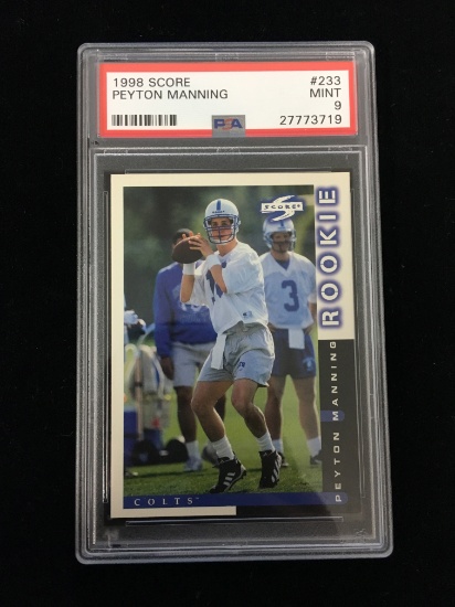 PSA Graded 1998 Score Peyton Manning Colts Rookie Football Card - Mint 9