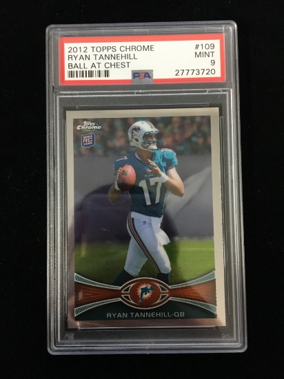 PSA Graded 2012 Topps Chrome Ryan Tannehill Dolphins Rookie Football Card - Mint 9