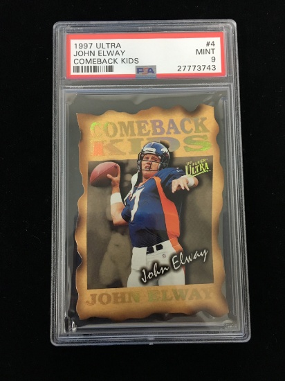 PSA Graded 1997 Ultra Comeback Kids John Elway Broncos Insert Football Card - Mint 9