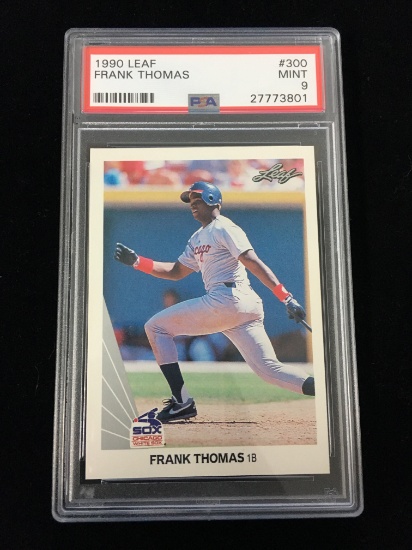 PSA Graded 1990 Leaf Frank Thomas Rookie Baseball Card - Mint 9