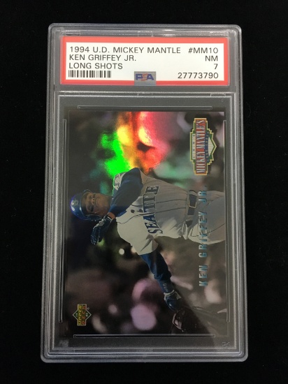 PSA Graded 1994 UD Mickey Mantle Long Shots Ken Griffey Jr. Baseball Card