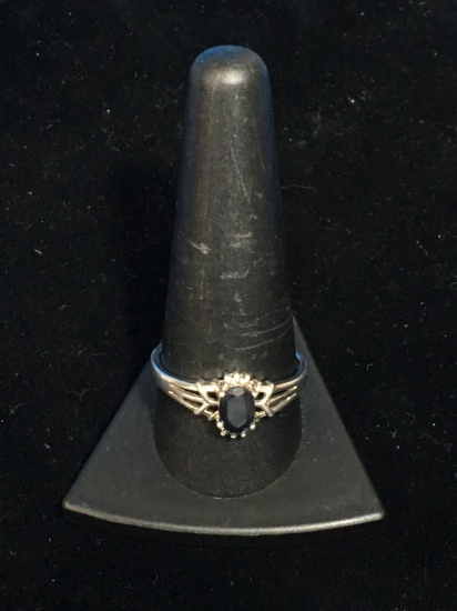 Designer NV Sterling Silver & Sapphire Ring - Size 11
