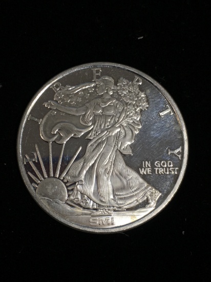 1 Troy Ounce .999 Fine Silver SMI United States Walking Liberty Bullion Round Coin