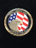 United We Stand With Liberty and Justice for All September 11, 2001 Military Challenge Coin