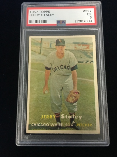 PSA Graded 1957 Topps Jerry Staley White Sox Baseball Card - Excellent
