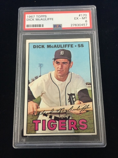 PSA Graded 1967 Topps Dick McAuliffe Tigers Baseball Card - 6