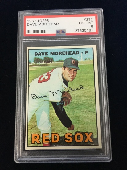 PSA Graded 1967 Topps Dave Morehead Red Sox Baseball Card - 6
