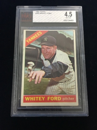 BVG Graded 1966 Topps Whitey Ford Yankees Baseball Card