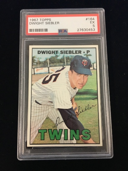 PSA Graded 1967 Topps Dwight Siebler Twins Baseball Card - Excellent