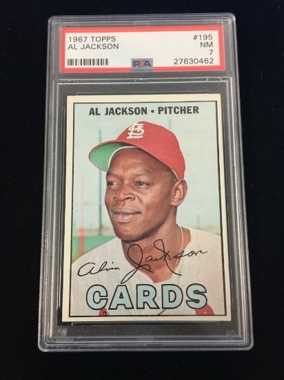 PSA Graded 1967 Topps Al Jackson Cardinals Baseball Card - Near Mint