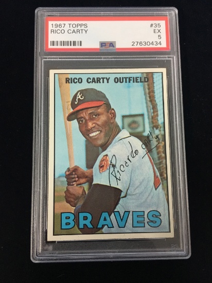 PSA Graded 1967 Topps Rico Carty Braves Baseball Card - Excellent