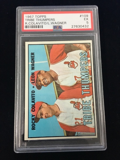 PSA Graded 1967 Topps Tribe Thumpers Indians Baseball Card - Excellent