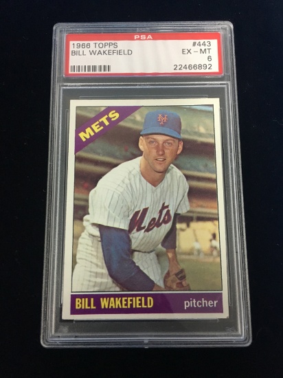 PSA Graded 1966 Topps Bill Wakefield Mets Baseball Card