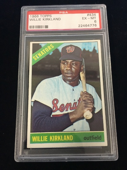 PSA Graded 1966 Topps Willie Kirkland Senators Baseball Card