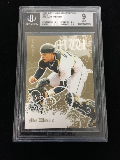 BGS Graded 2007 Justifiable Preview Gold Matt Wieters Rookie Baseball Card - Mint 9