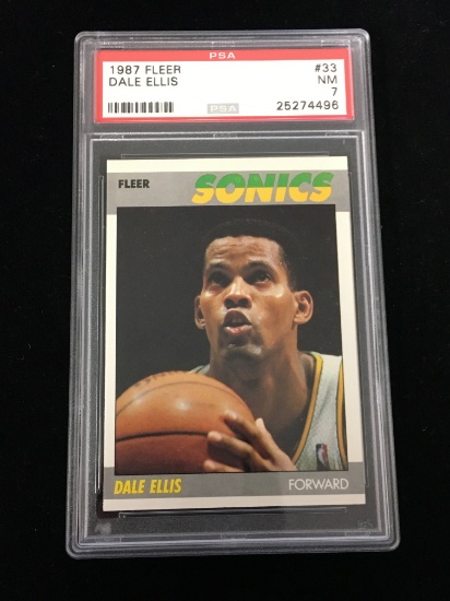PSA Graded 1987-88 Fleer Dale Ellis Sonics Basketball Card