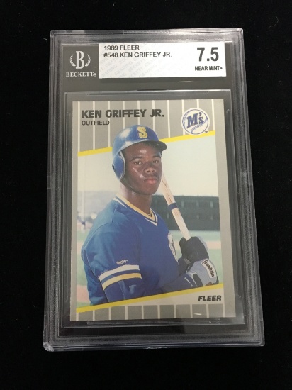 BGS Graded 1989 Fleer Ken Griffey Jr. Mariners Rookie Baseball Card