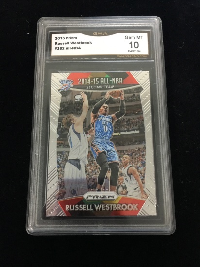 GMA Graded 2015-16 Prizm All-NBA Russell Westbrook Basketball Card - Gem Mint 10