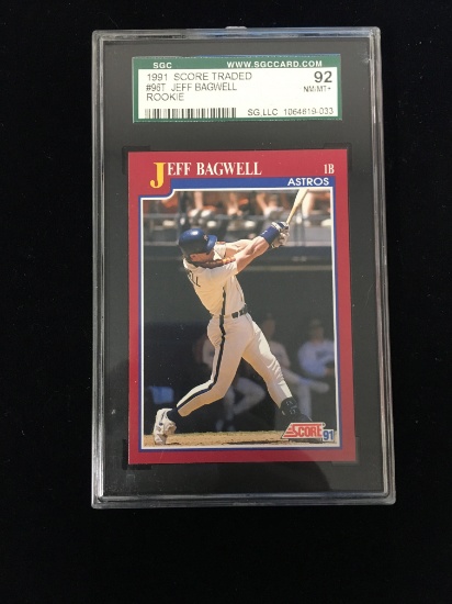 SGC Graded 1991 Score Traded Jeff Bagwell Astros Rookie Baseball Card