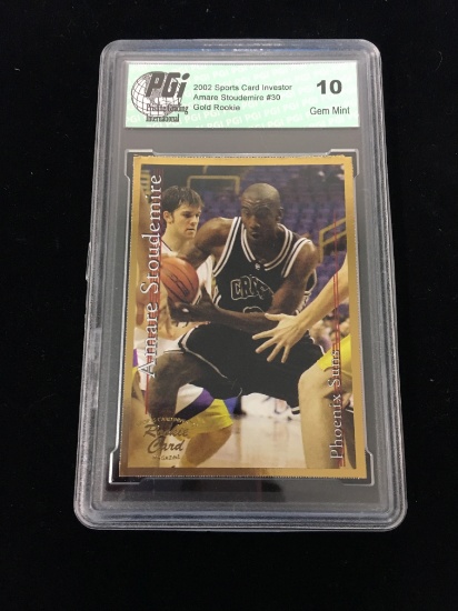 PGI Graded 2002 Sports Card Investor Amare Stoudemire Rookie Basketball Card - Gem Mint 10