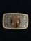 Vintage Western Style Design Belt Buckle with Large Cat's Eye Stone