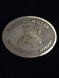 Vintage 1980 Antique Car Lighter Smaller Competitive Brass Belt Buckle