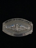 USS City of Corpus Christi Rogue Silver Tone US Navy Belt Buckle
