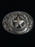 The State of Texas Silver Tone Belt Buckle