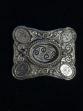 Vintage Western Design Silver Tone Belt Buckle