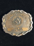 Vintage Machinists Local 262 Brass Personalized Belt Buckle - RARE