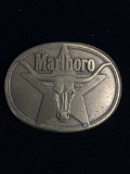 Vintage 1987 Brass Marlboro Cigarettes Belt Buckle - RARE