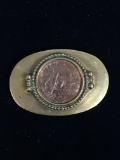 Vintage Brass with Copper Coin 